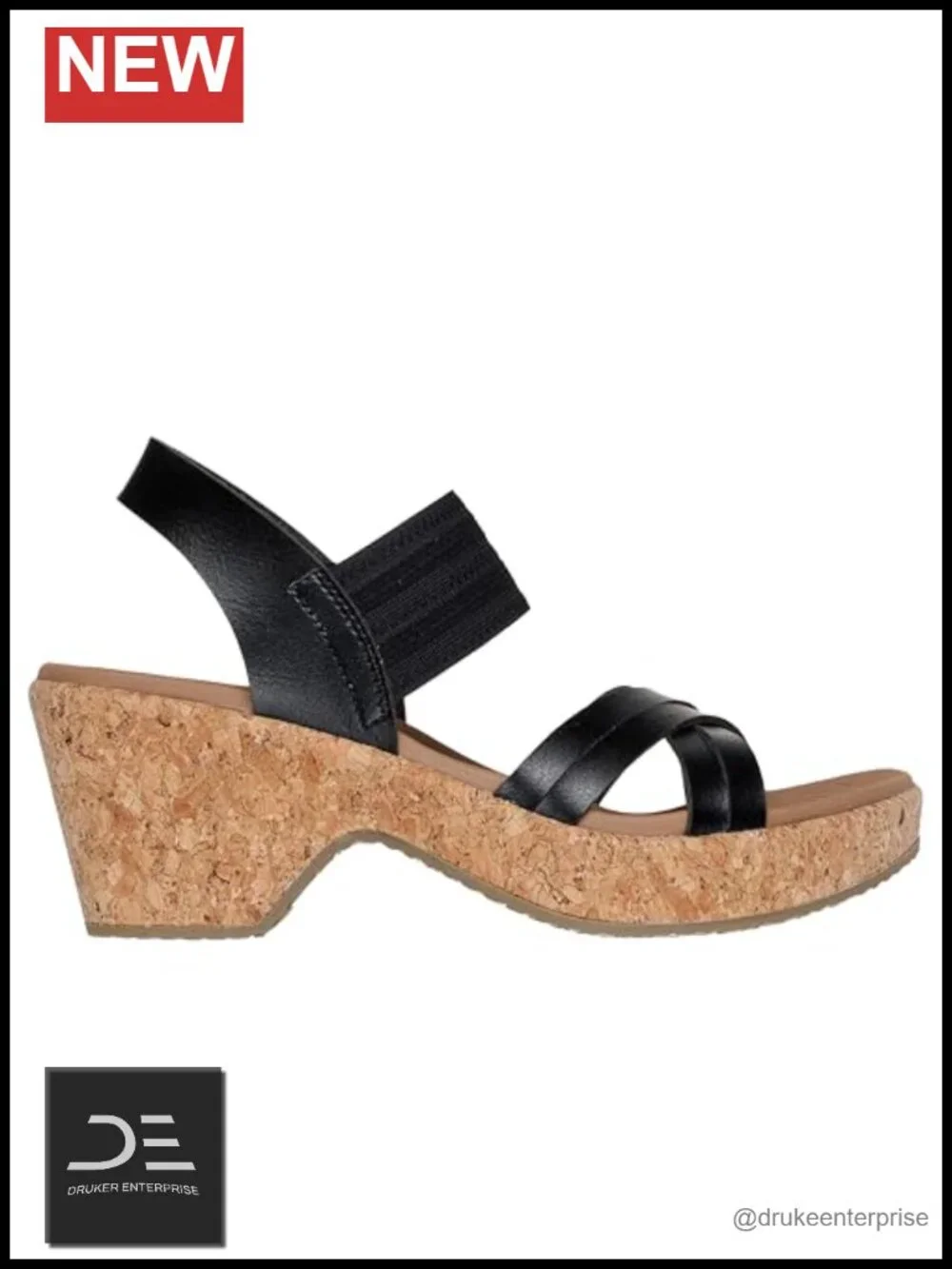 Skechers Women's Brystol Wedge Sandals - Luxe Foam Footbed Strappy Vegan